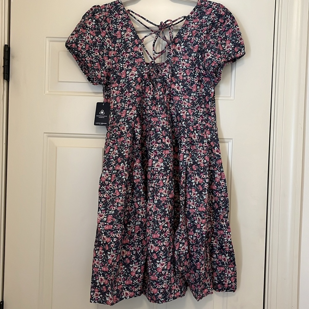 Lucky Brand Short Sleeve Babydoll Dress / NWT/Small - Picture 14 of 14